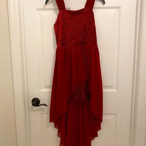 In girls red dress Sz 12